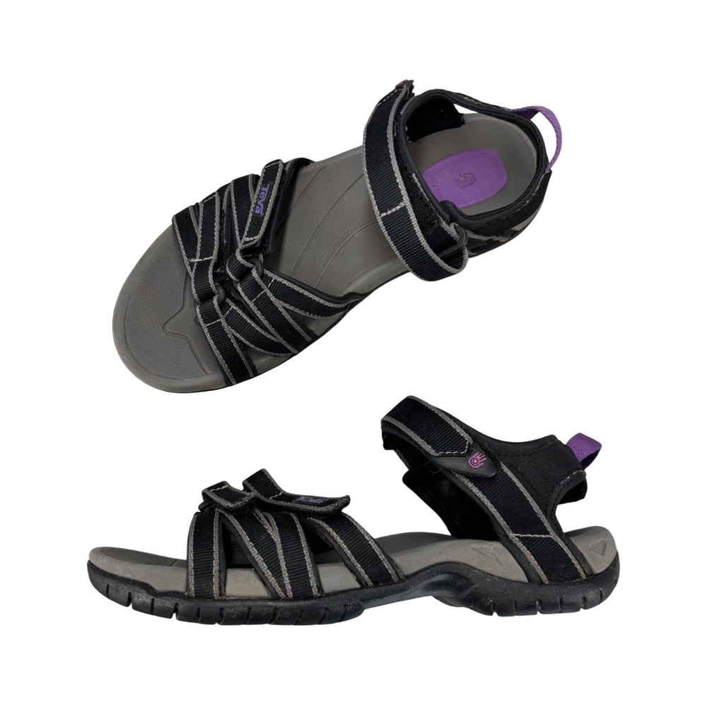 Teva Tirra Sandals Black Grey Purple Hiking Water Outdoor Sport Women's Size 7